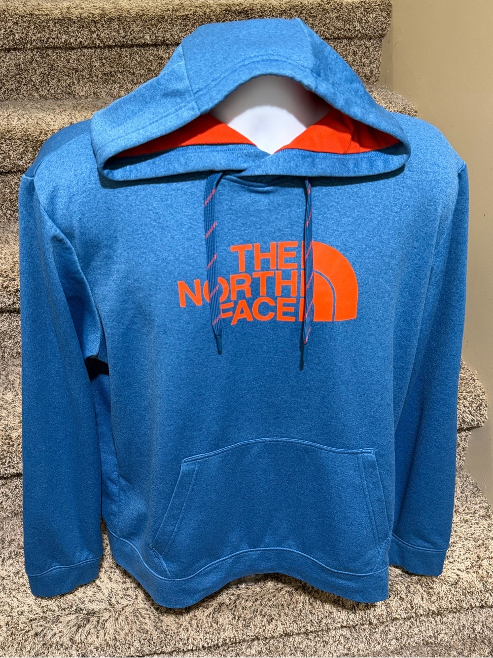 Mint *The North Face* double logo lightweight athletic hoodie sweatshirt - L